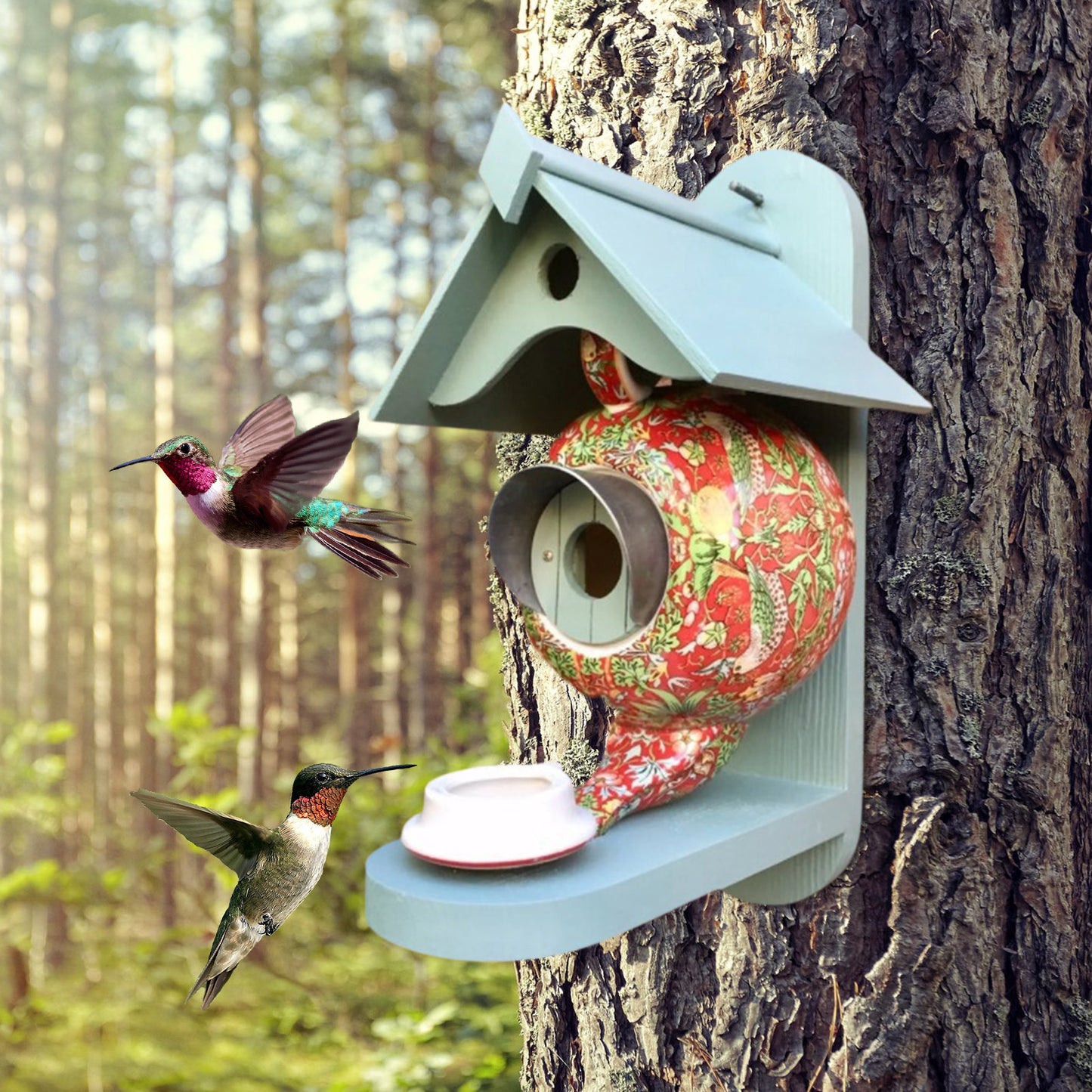001-William Morris Birdhouse – Handmade Outdoor Nest for Birds
