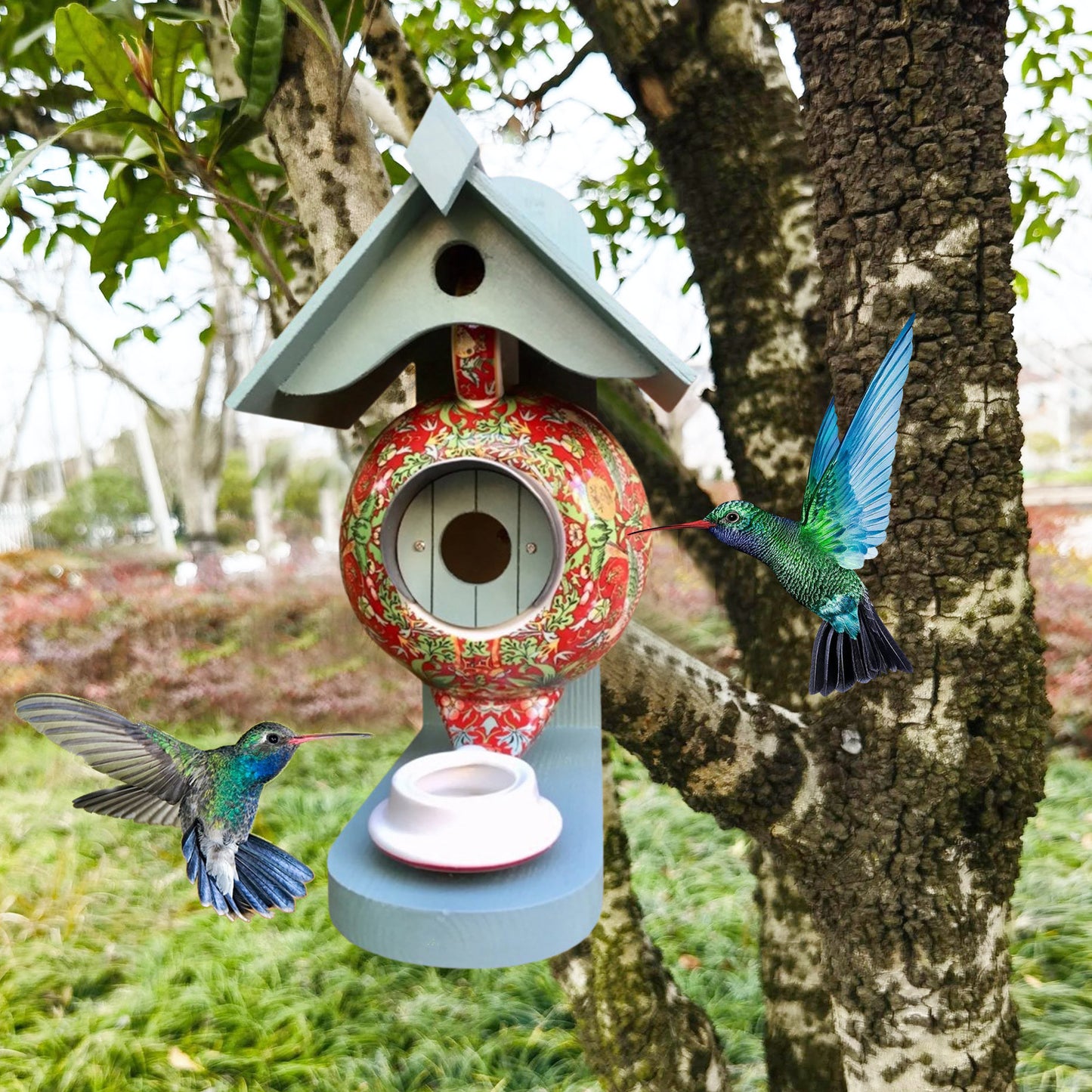 001-William Morris Birdhouse – Handmade Outdoor Nest for Birds