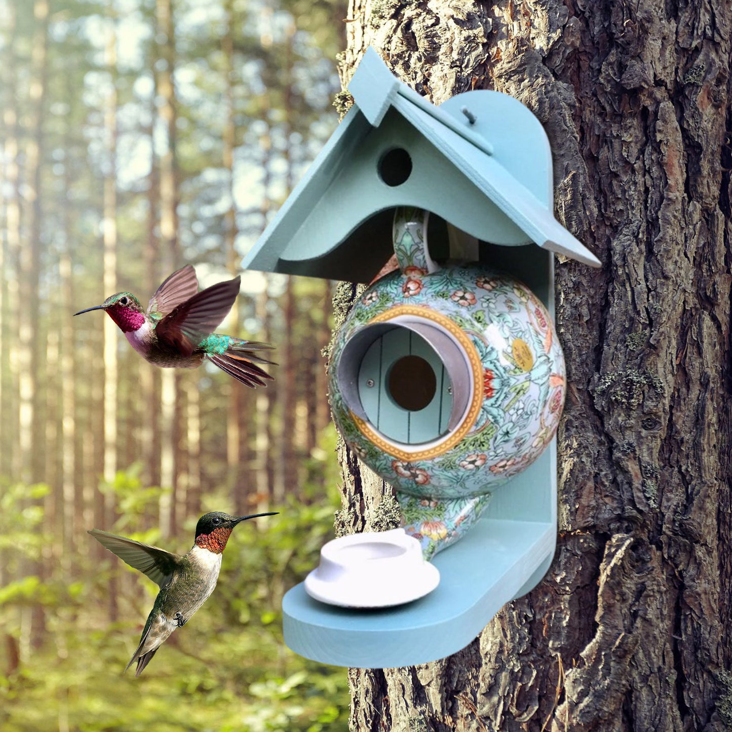 001-William Morris Birdhouse – Handmade Outdoor Nest for Birds