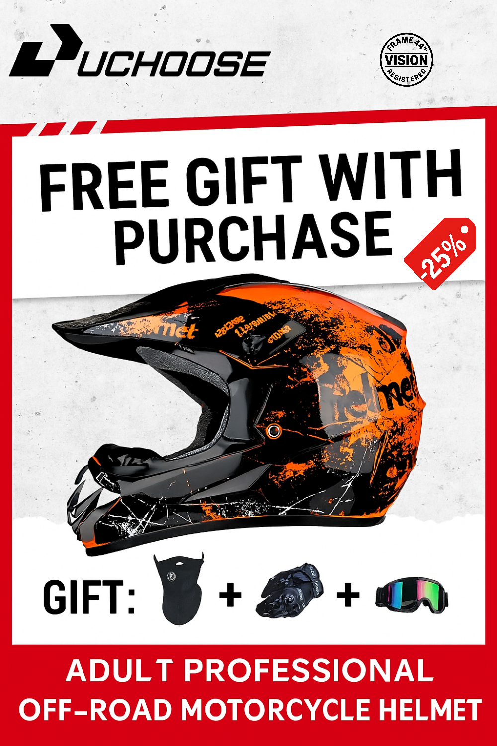50-Casco moto fuoristrada DOT Racing | Off-Road DOT Racing Helmet