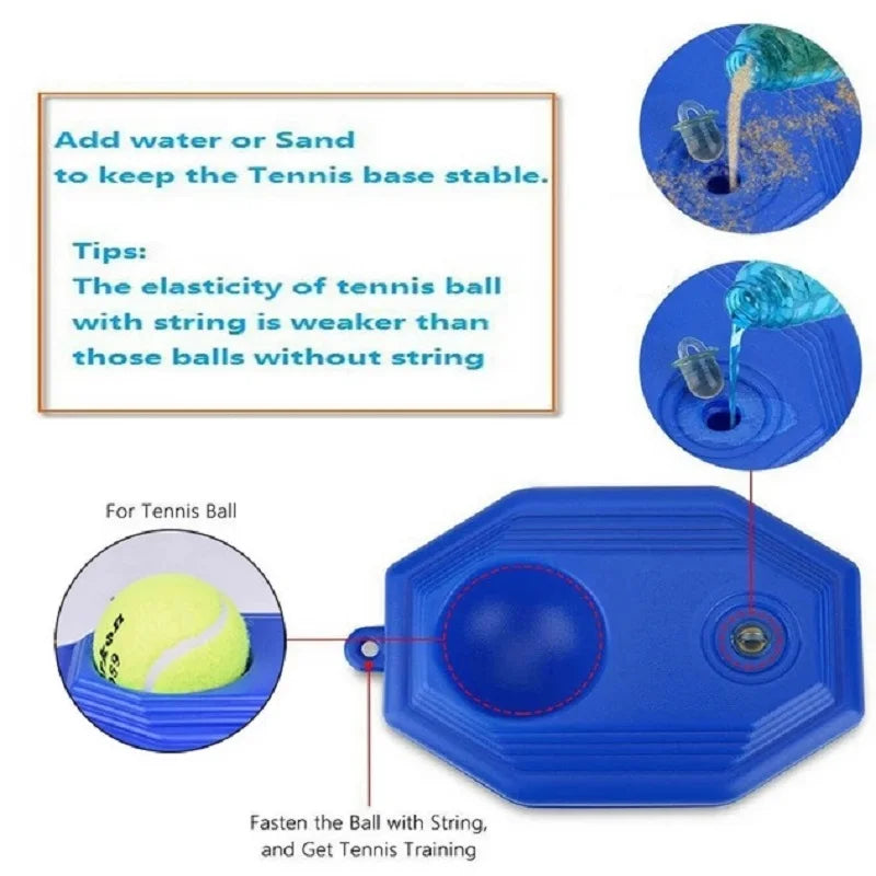 1set Tennis Training Device with Ball Tennis Supplies Tennis Training Aids Baseboard Player Practice Tool With Elastic Rope Base