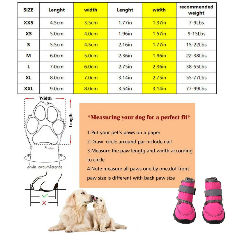 Scarpe New Dog Shoes Winter Pet Puppies Footwear Rain Snow Waterproof Booties Anti-slip Shoes for Small Large Dogs Pet Products