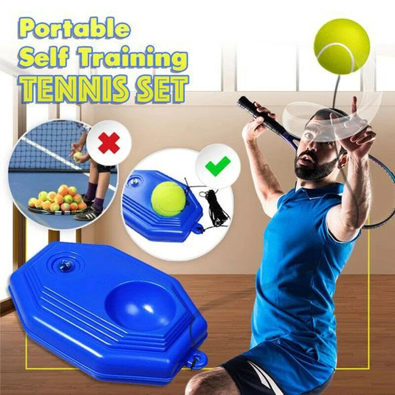 1set Tennis Training Device with Ball Tennis Supplies Tennis Training Aids Baseboard Player Practice Tool With Elastic Rope Base