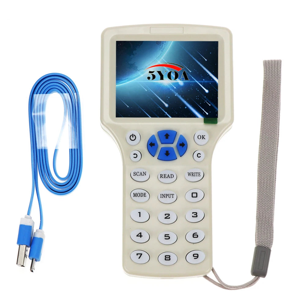 RFID Copier Writer Readers Duplicator 125KHz 13.56MHz USB Programmer NFC Smart 10 Frequency Key fob Cards Reader UID Decoder