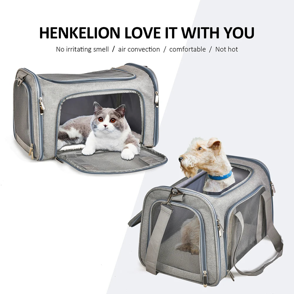 Trasportino Dog Carrier Bag Soft Side Backpack Cat Pet Carriers Dog Travel Bags Airline Approved Transport For Small Dogs Cats Outgoing