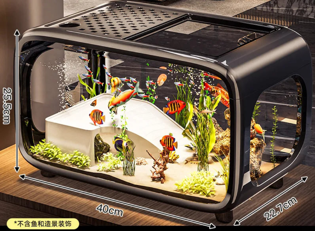 25-Acquario 38 Litri con Coperchio – Trasparente e Ecologico