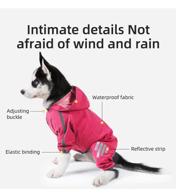 Pet Dog Waterproof Raincoat Jumpsuit Reflective Rain Coat Sunscreen Dog Outdoor Clothes Jacket for Small Medium Dog Pet Supplies