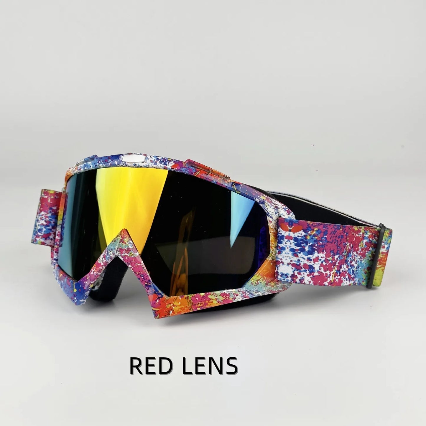 001-Occhiali Motocross e MTB – Maschera Protettiva Antivento Lenti Specchiate