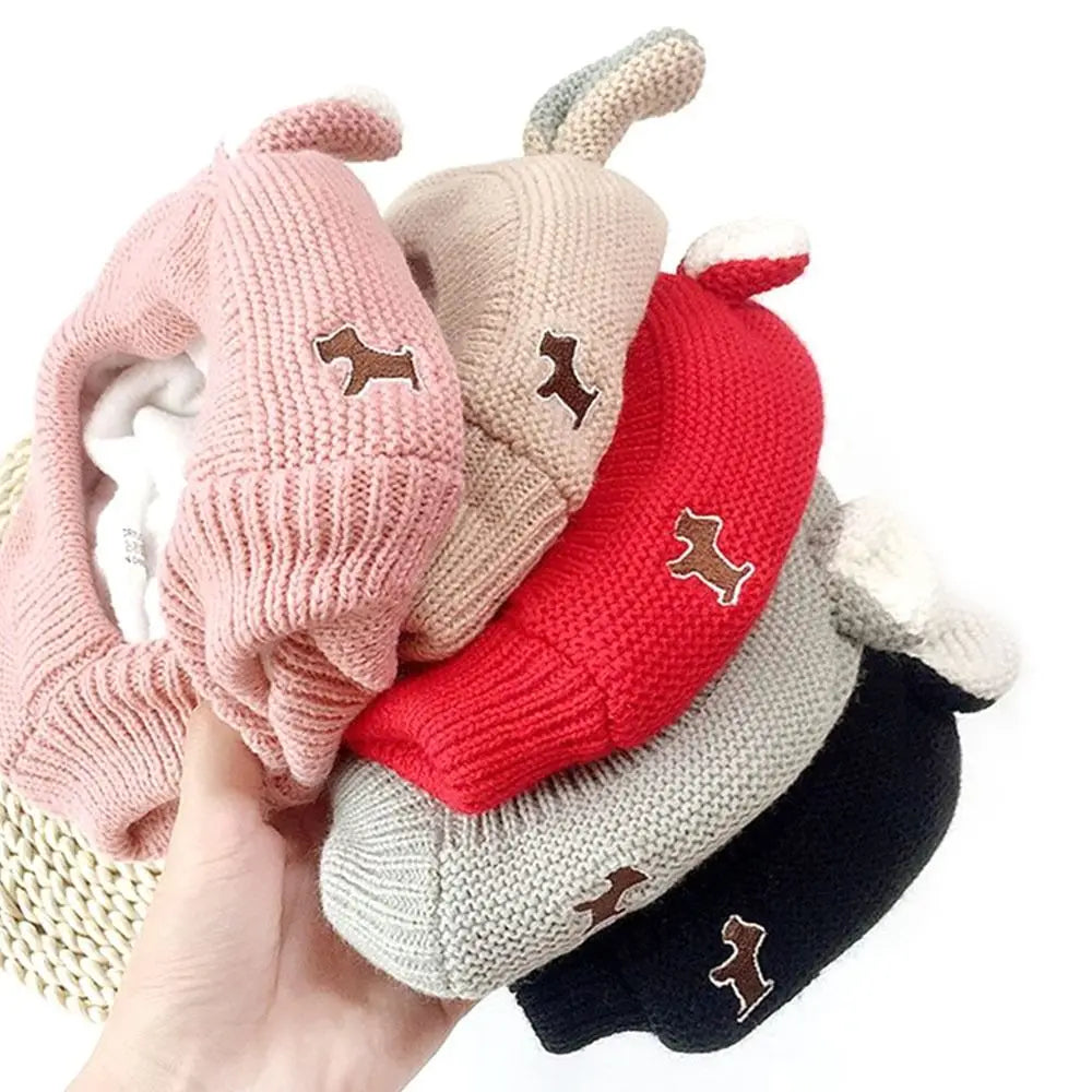 Quiet Dog Ear Muffs Noise Protection Pet Ears Covers Knitted Hat Anxiety Relief Winter Warm Earmuffs For Medium Large Dogs New
