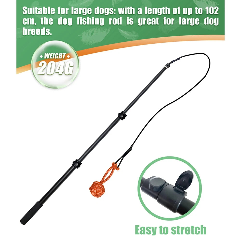 1 Set Retractable Pole Interactive Dog Chew Toys Dogs Chase Drag Chew Toys Outdoor Training Exercise Tool Entertainment Dog Toy