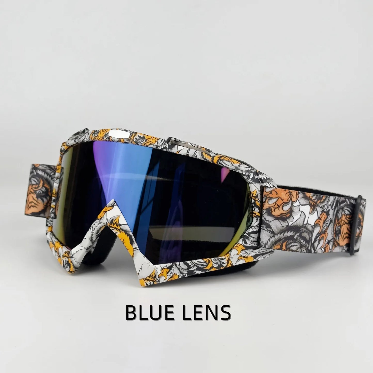 001-Occhiali Motocross e MTB – Maschera Protettiva Antivento Lenti Specchiate