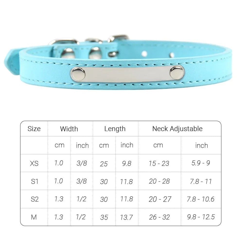 PU Leather Cat Collar Personalized Kitten Collar ID Name Engraving Pet Neck Starp For Cat Small Dog Puppy Accessories Necklace