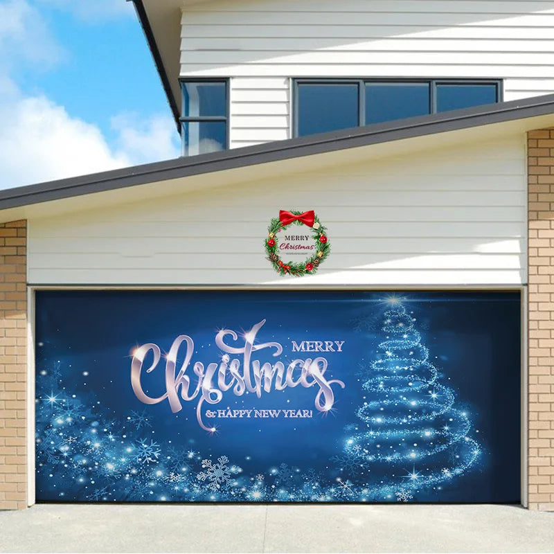 Umi Christmas Garage Door Cover Banner Large Christmas Background Hanging Garage Door Room Multi purpose Decor Christmas Poster