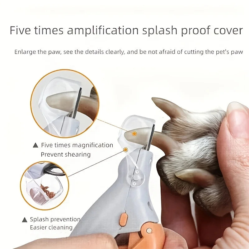 1 LED Pet Nail Clipper with Light, Cat and Dog Cleaning Scissors Provide Simple and Safe Beauty Care for Dogs and Cat Claws