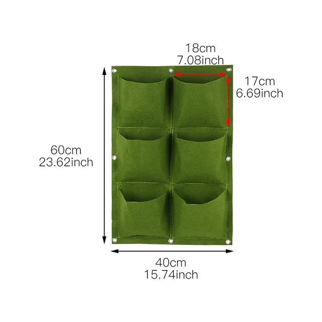 Plant growth bag, Felt Vertical Wall Planter Outdoor Herb Vegetable Hanging Garden Plant Holder for Railing, Balcony, Fence