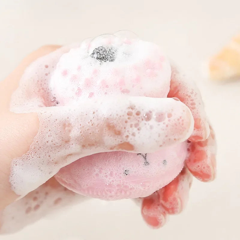 Pink Octopus Facial Brush With Sponge Skin Cleaning Brush Face Cleaner Small Skincare Makeup Tools