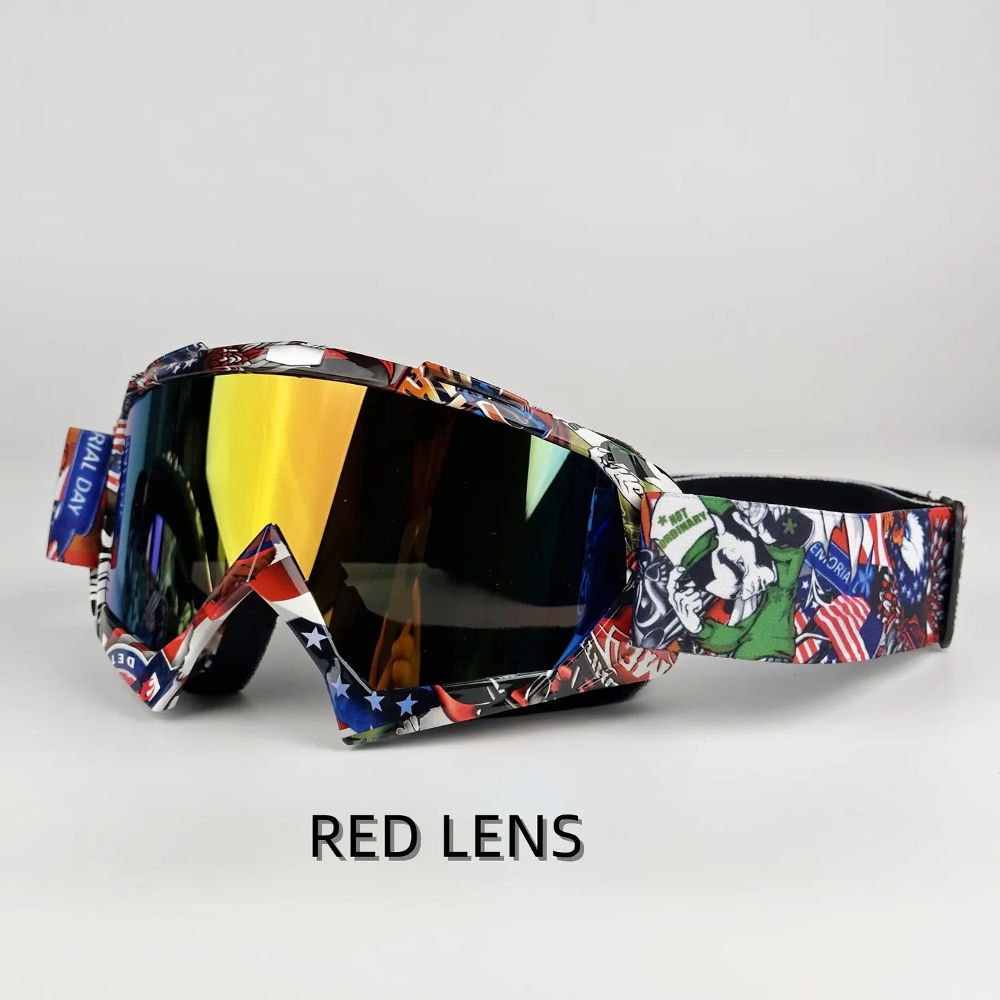 001-Occhiali Motocross e MTB – Maschera Protettiva Antivento Lenti Specchiate