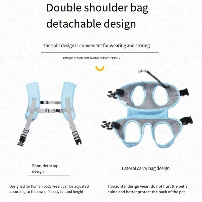 Trasportini Pet Supplies Dog Duffel Bag Adjustable Long and Short Dog Backpack Summer Mesh Breathable Cat Out Travelling Bag