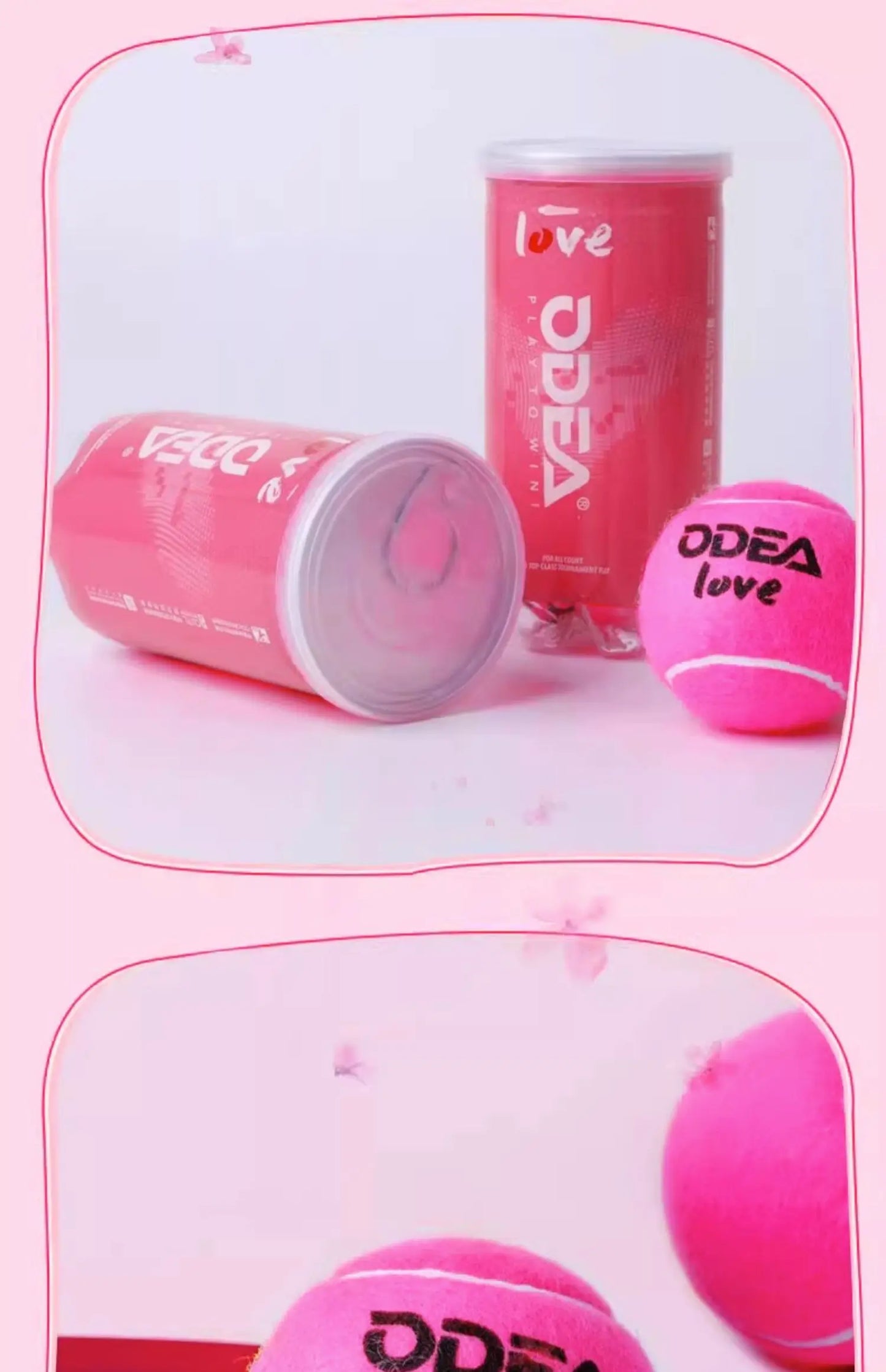 ODEA Professional Pink Tennis Ball Training Tennis Balls for Beginner Girls Wearable High Elastic Training 2 ball/barrel