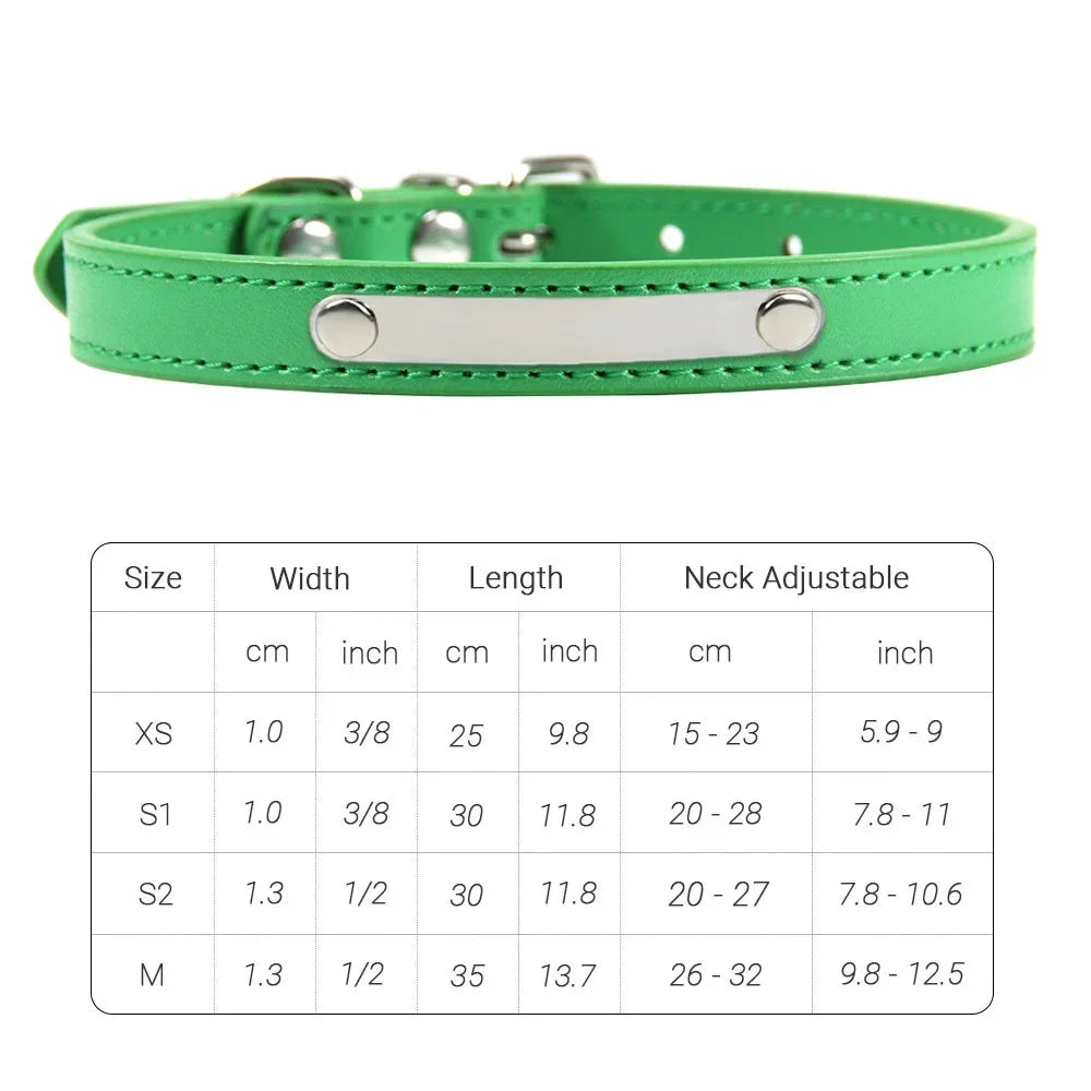 PU Leather Cat Collar Personalized Kitten Collar ID Name Engraving Pet Neck Starp For Cat Small Dog Puppy Accessories Necklace
