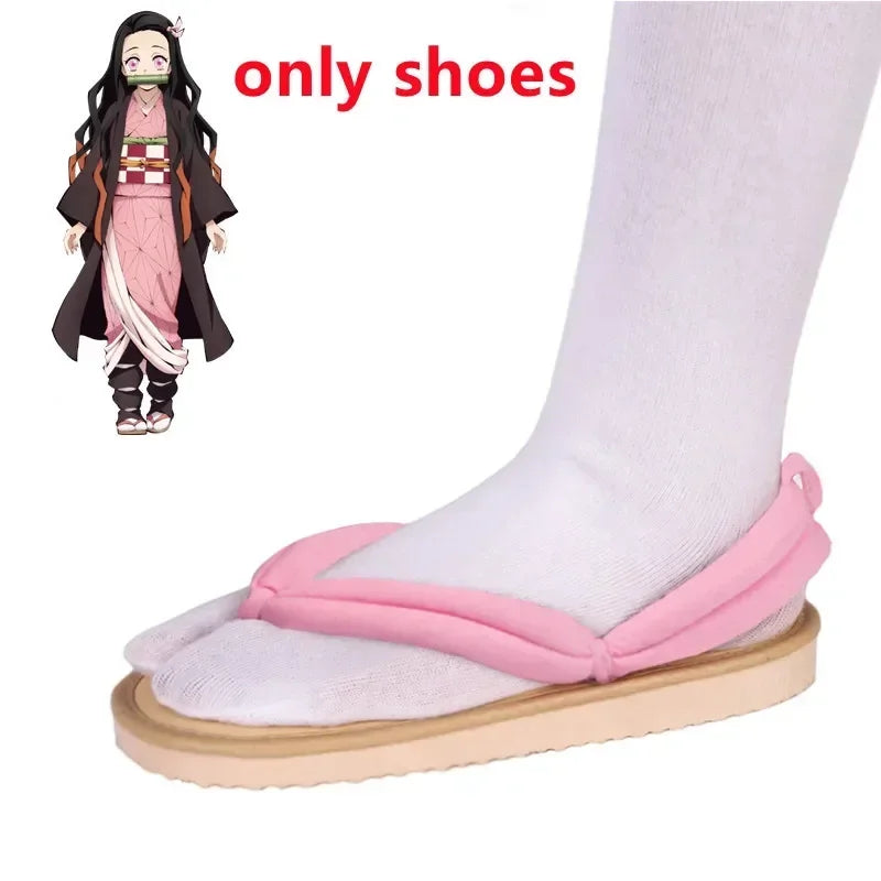 90-Demon Slayer Nezuko Kamado Cosplay Kimono Donna Halloween