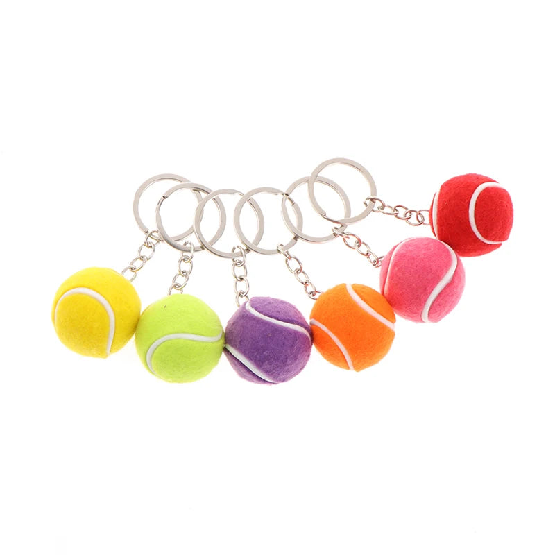 1PC Tennis Ball Key Chain Metal Keychain Car Key Chain Key Ring sports chain pendant Sport Ball Club Souvenir Teenager Fan Gift