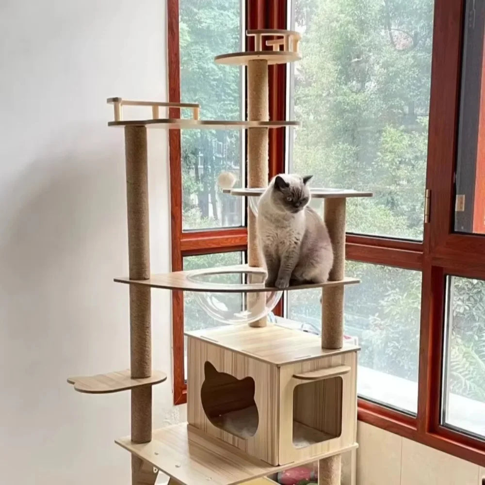 001-Torre per Gatti Regolabile – Tiragraffi, Amaca e Casa sull’Albero