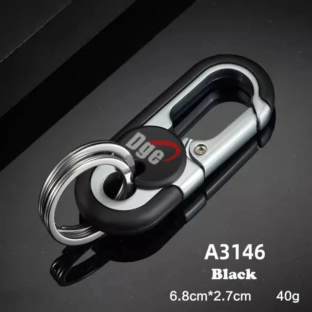 Solid Color Zinc Alloy Waist Hanging Lock Keychain Men's Business Car Keychain Double Ring Motorcycle Electric Car Key Chain