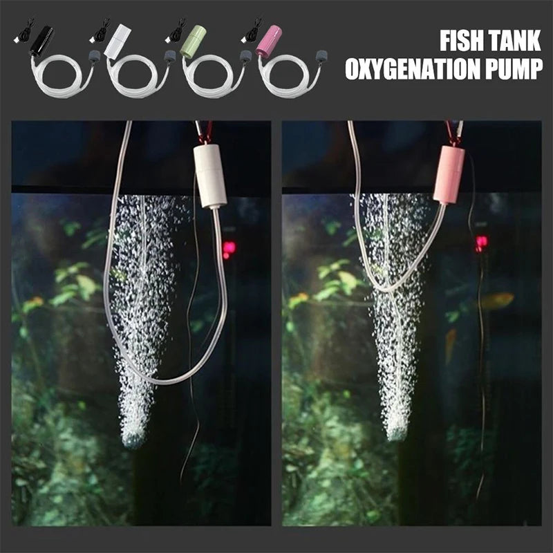 Portable USB Aquarium Air Pump:Mini Oxygenator for Fish Tanks and Aquatic Accessories