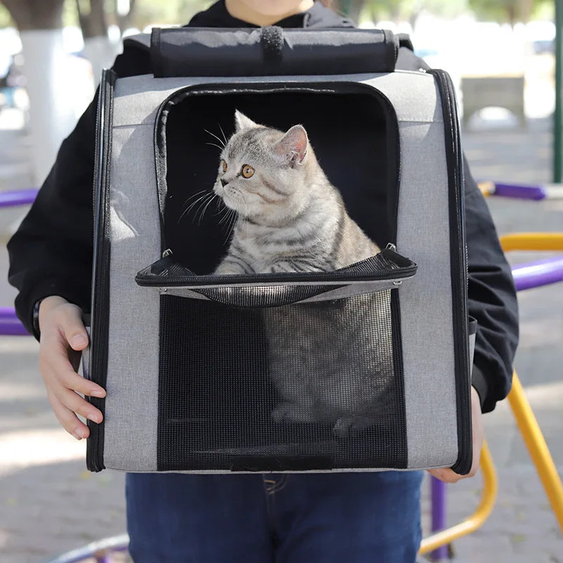 Trasportini Pet Cat Backpacks Breathable Outdoor Cat Carrier Shoulder Bag for Small Dogs Cats Portable Travel Folding Backpack Pet Supplies