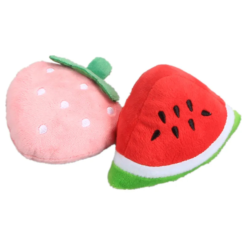 Pet Toys Plush Squeaky Toy Bite-Resistant Clean Dog Chew Puppy Training Toy Soft Banana Bone Vegetable Fruit Pet Supplies DC05