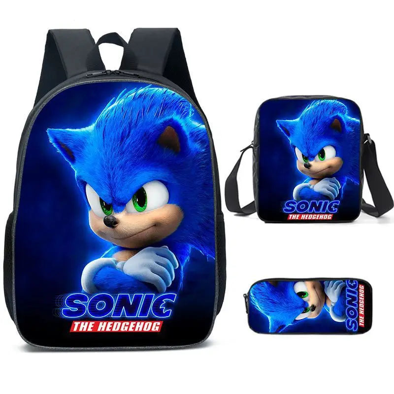 01-Set Zaino Sonic Cartoon Anime adatto per la scuola