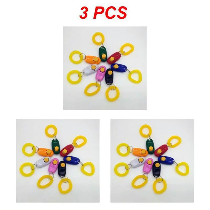 1~5PCS Pet Cat Dog Training Clicker Plastic New Dogs Click Trainer Aid Too Adjustable Wrist Strap Sound Key Chain Dog Whistl