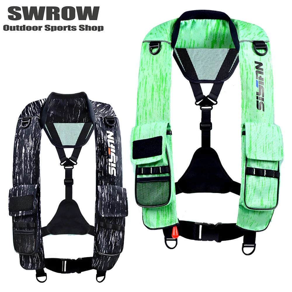 Gilet da pesca – Giubbotto salvagente multifunzionale, ideale per la pesca e la navigazione.Attenzione: questo prodotto è solo un gilet e non include le cartucce di gas CO2. È necessario acquistare separatamente le cartucce per poterlo utilizzare corretta