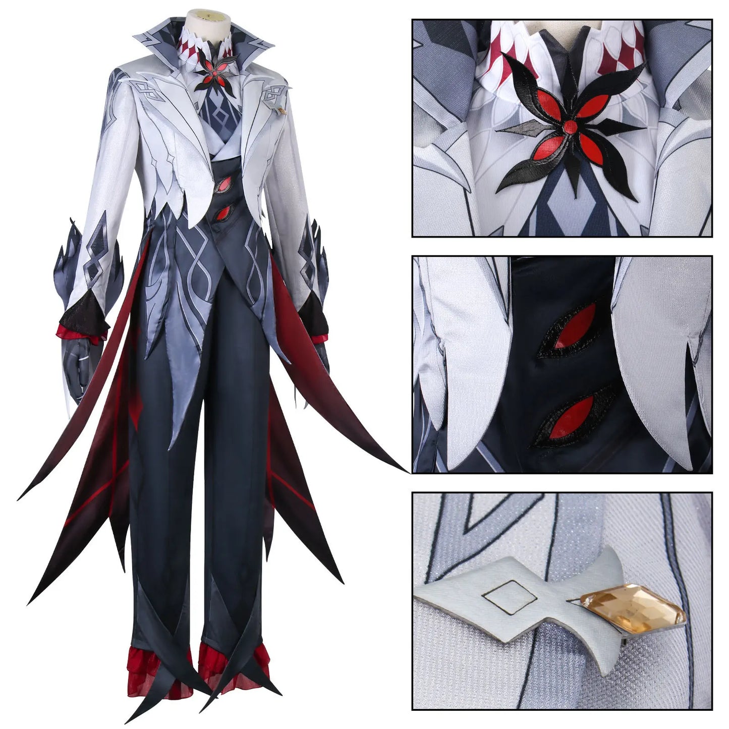 90-Costume Cosplay Arlecchino Fatui Harbinger Genshin Impact Donna