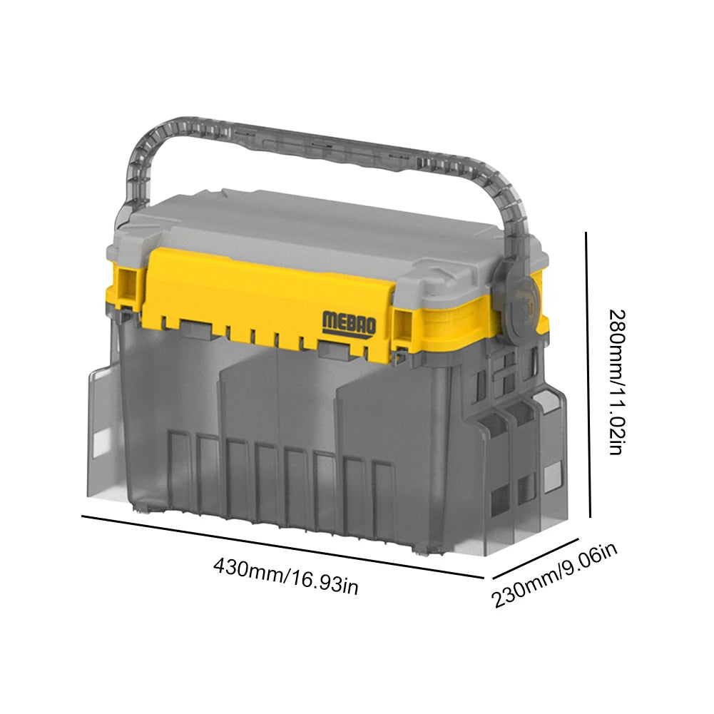 19.5L Fishing Tackle Box Multifunction Fishing Box Large Capacity Stand Rod Holder Cup Holder Storage Box Fishing Accessories