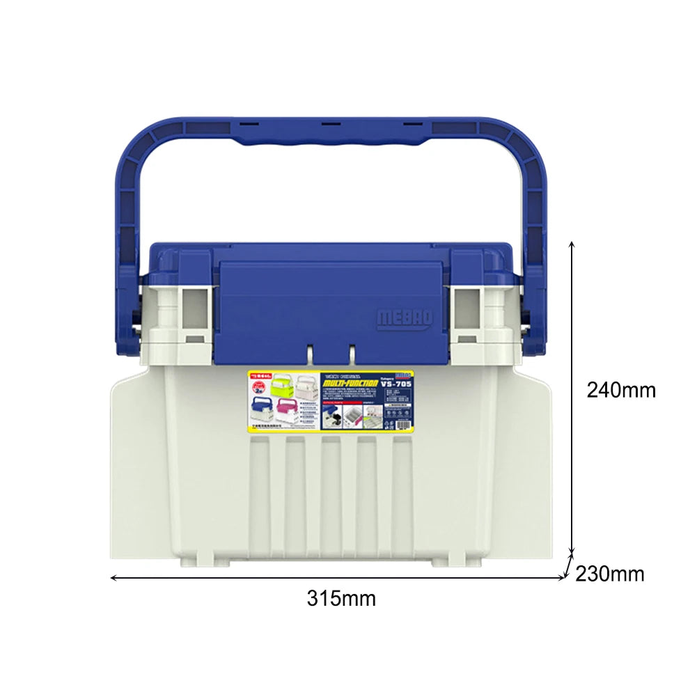 19.5L Fishing Tackle Box Multifunction Fishing Box Large Capacity Stand Rod Holder Cup Holder Storage Box Fishing Accessories