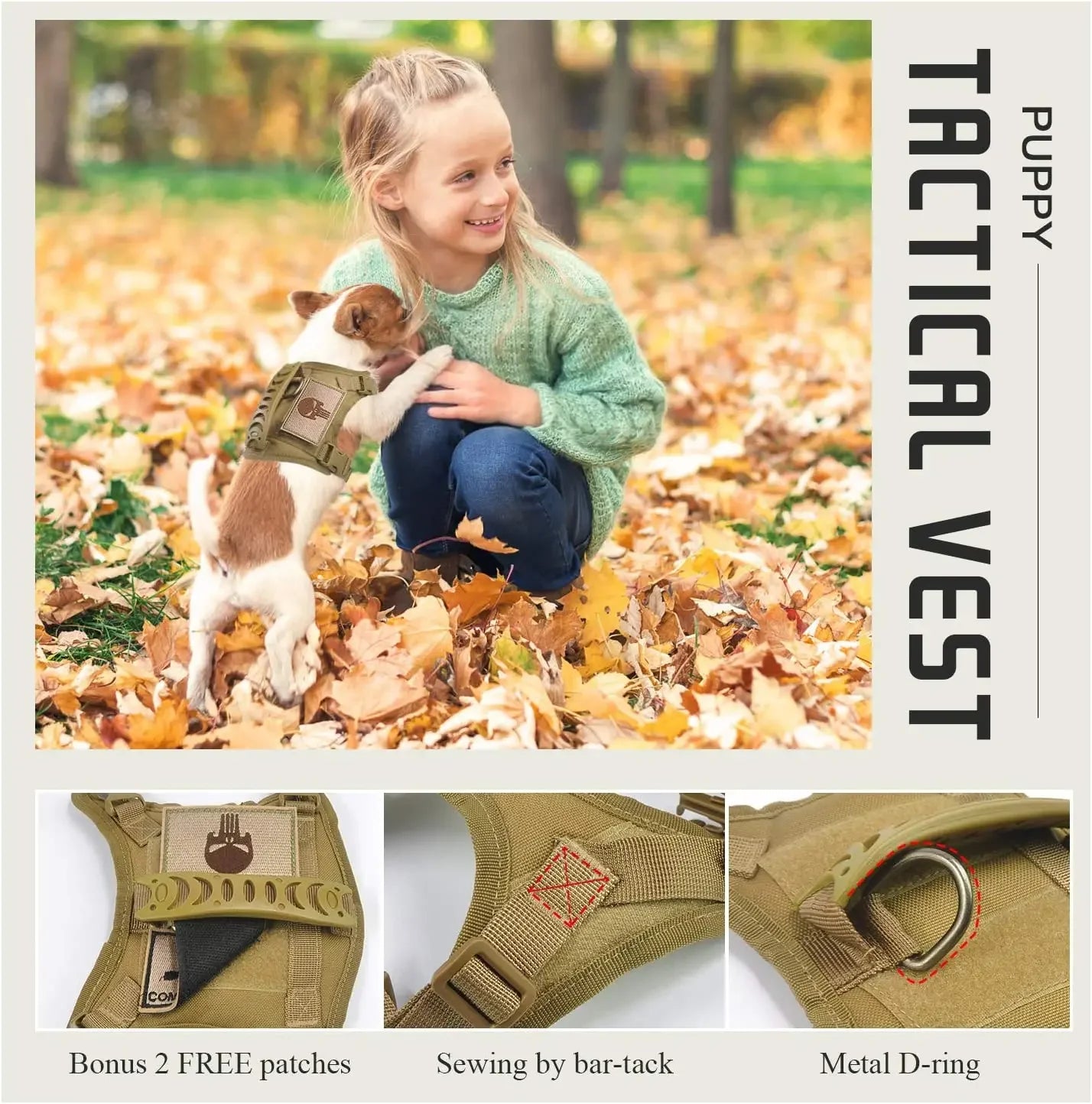 03-Gilet Tattico Regolabile per Cani Piccoli – Outdoor & Allenamento