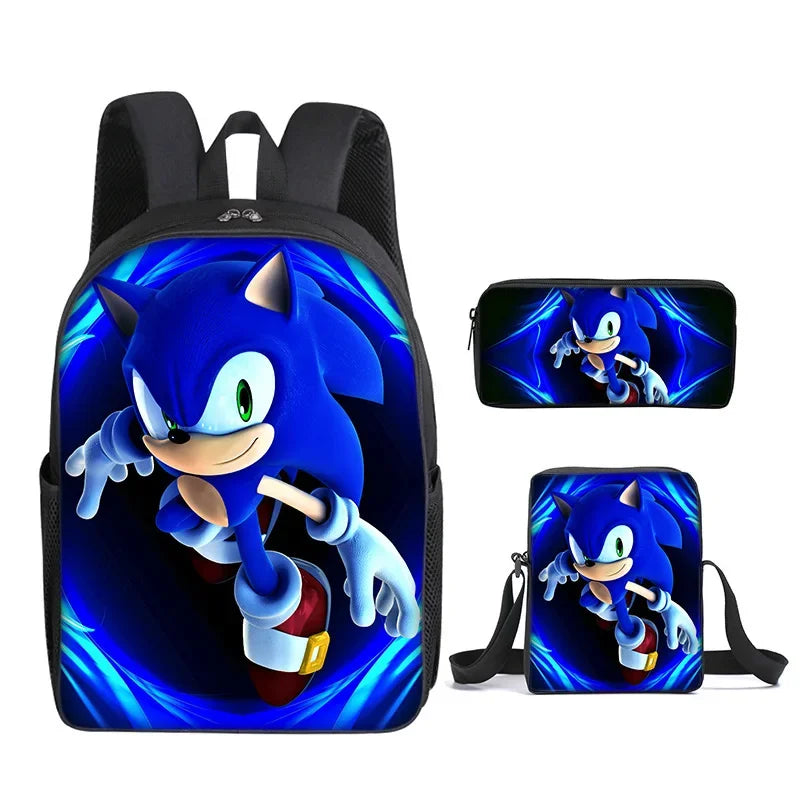 01-Set Zaino Sonic Cartoon Anime adatto per la scuola