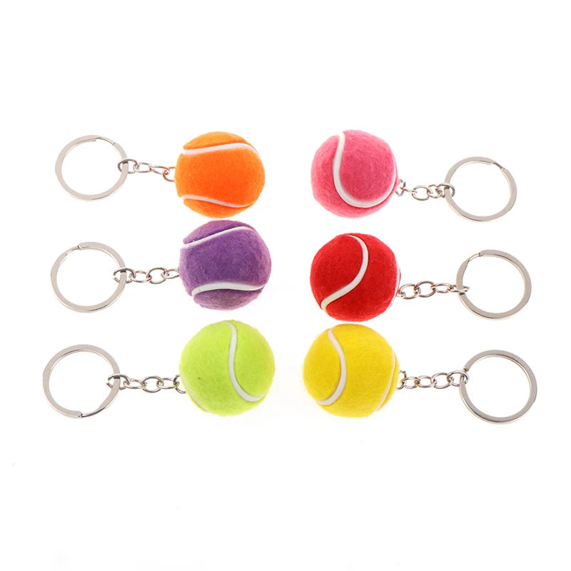 1PC Tennis Ball Key Chain Metal Keychain Car Key Chain Key Ring sports chain pendant Sport Ball Club Souvenir Teenager Fan Gift