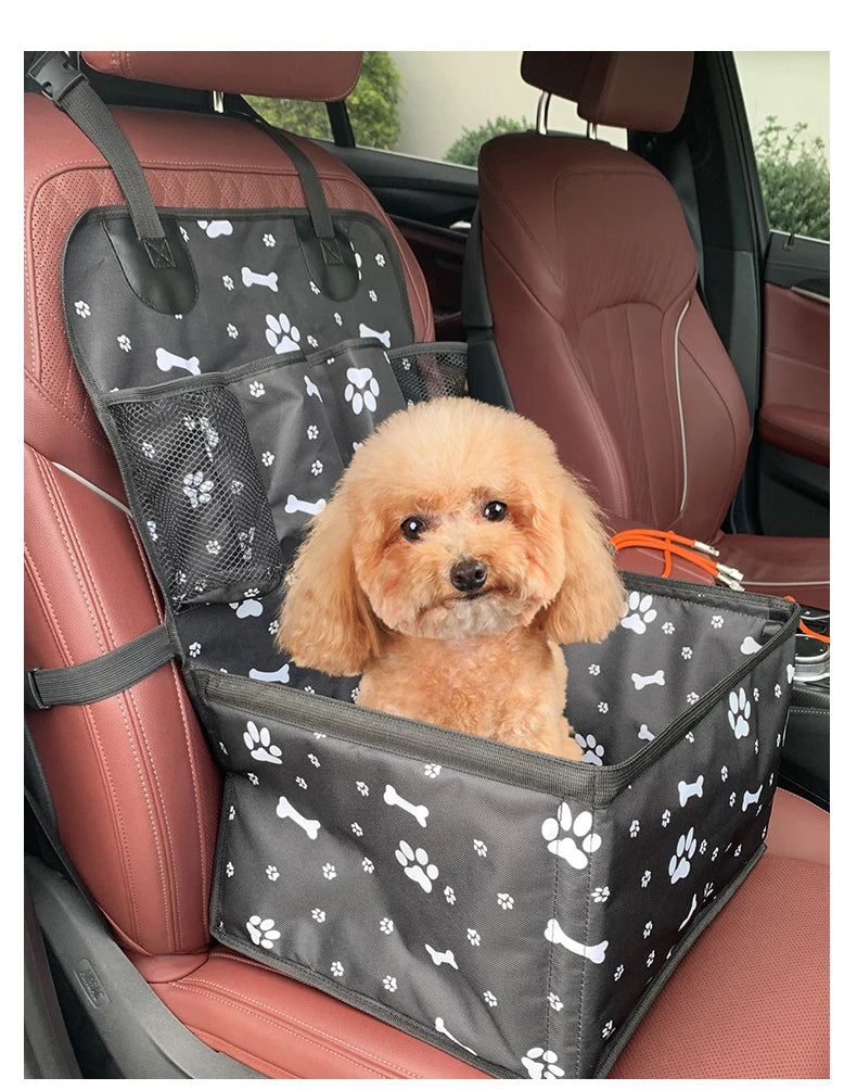 Seggiolino auto per cani con tasche portaoggetti, sedile anteriore per auto durevole antigraffio per animali domestici per cani di piccola taglia e media