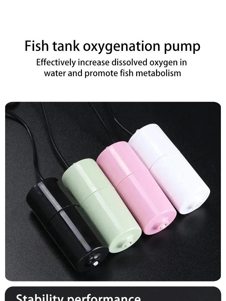 Portable USB Aquarium Air Pump:Mini Oxygenator for Fish Tanks and Aquatic Accessories