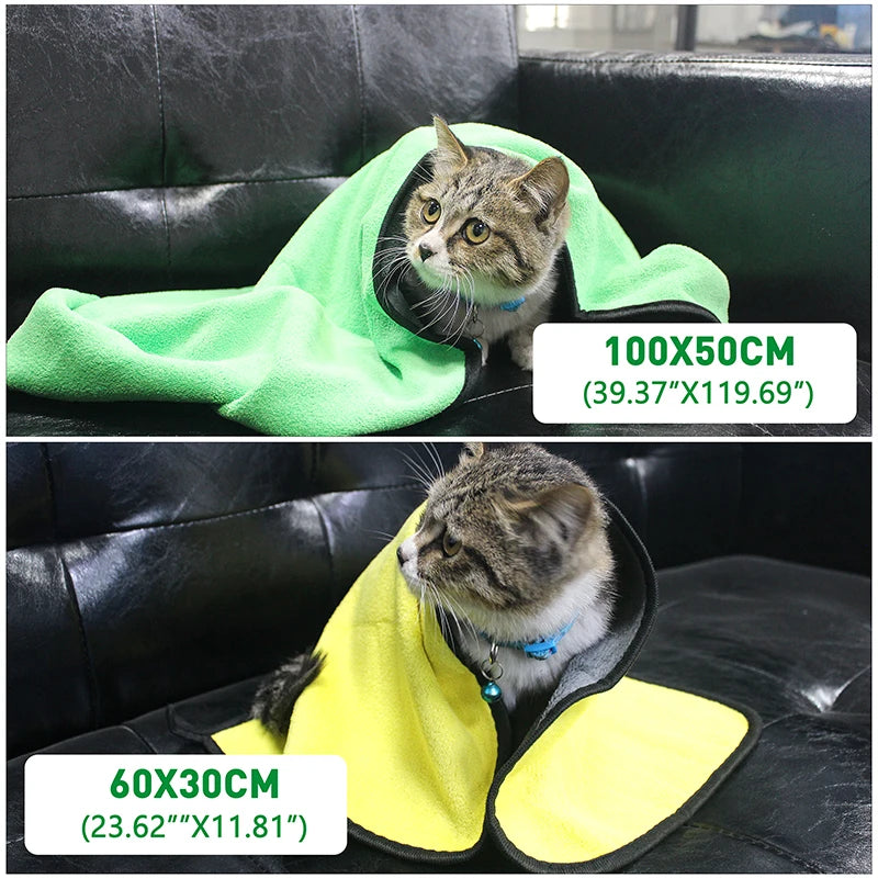 001-Asciugamano Assorbente Rapido per Cani e Gatti in Fibra Morbida