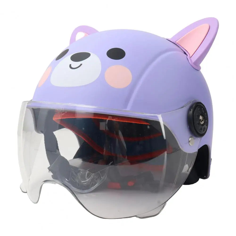 50-Casco per bambini regolabile – Design orsetto, sicurezza bici e skate