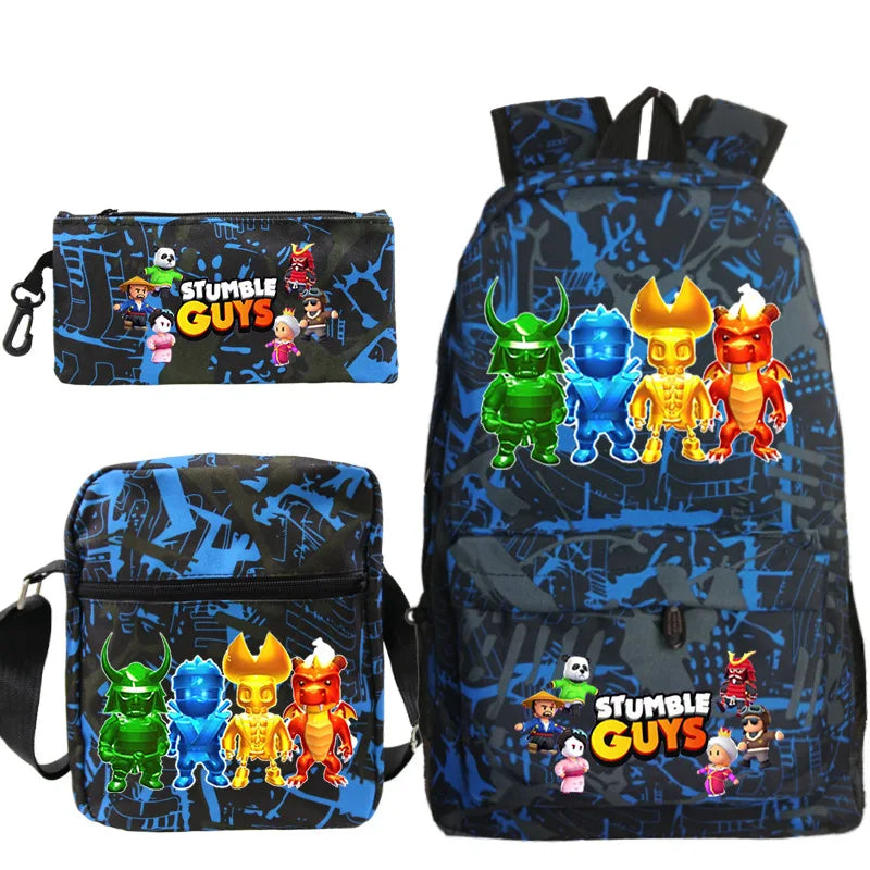 01-π Stumble Guys Zaino 3 pezzi β Scuola e tempo libero