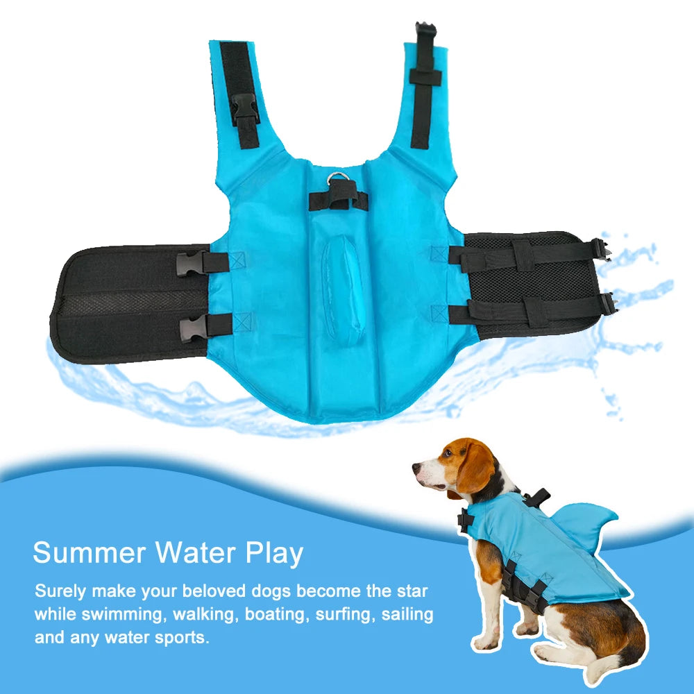 03-Life Jacket per Cani – Look da Squalo, Sicurezza Garantita.