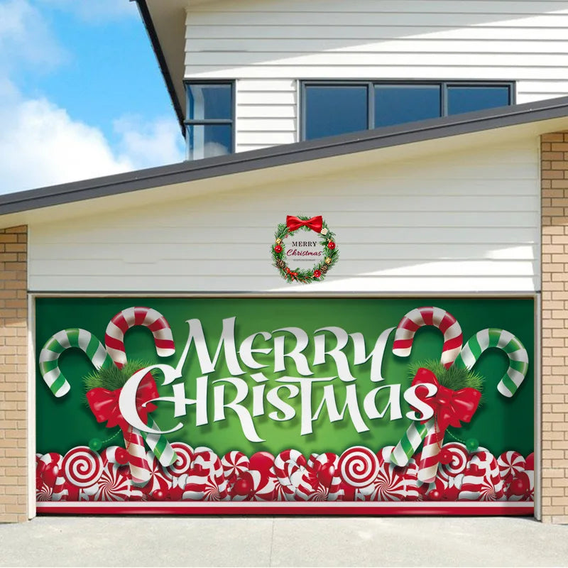 Umi Christmas Garage Door Cover Banner Large Christmas Background Hanging Garage Door Room Multi purpose Decor Christmas Poster