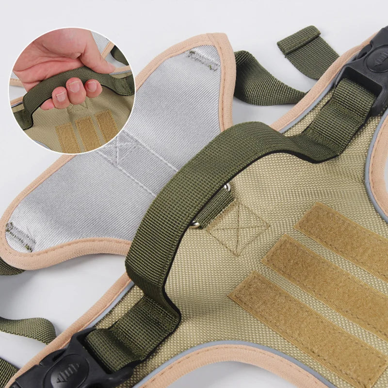 Pettorina Military Dog Breathable Harness Pet German Shepherd Training Reflective Vest Tactical Dog Lightness Harness For Dogs Accessories