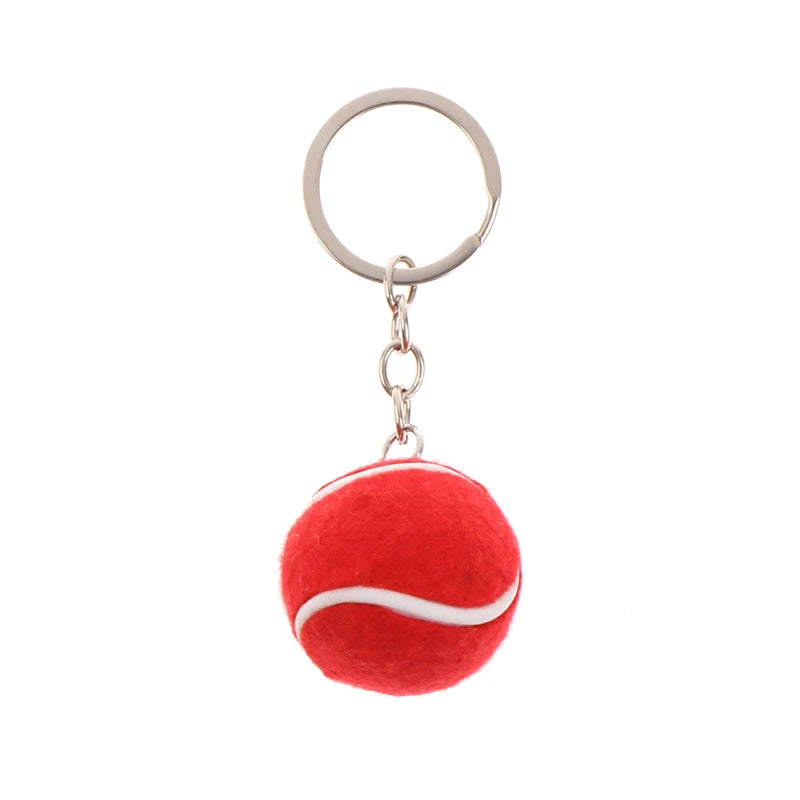 1PC Tennis Ball Key Chain Metal Keychain Car Key Chain Key Ring sports chain pendant Sport Ball Club Souvenir Teenager Fan Gift