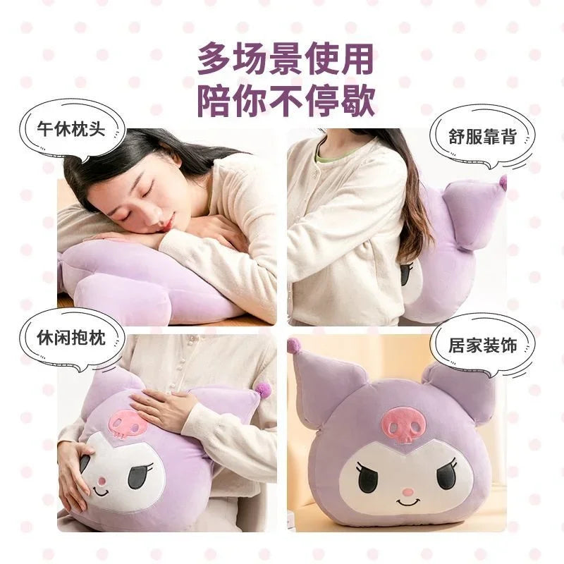 Sanrio Pillow Cushion Cartoon Kuromi Cinnamoroll Plush Stuffed Toys Sofa Seat Cushion Home Decor Office Nap Pillow Girl Gifts